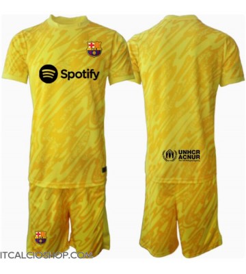 Barcelona Portiere Prima Maglia Bambino 2024-25 Manica Corta (+ Pantaloni corti)